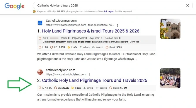 SEO catholic tours 2025
