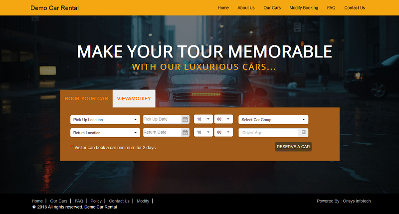 Car Rental Website